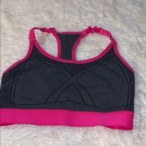 Girls Grey and pink sports bra